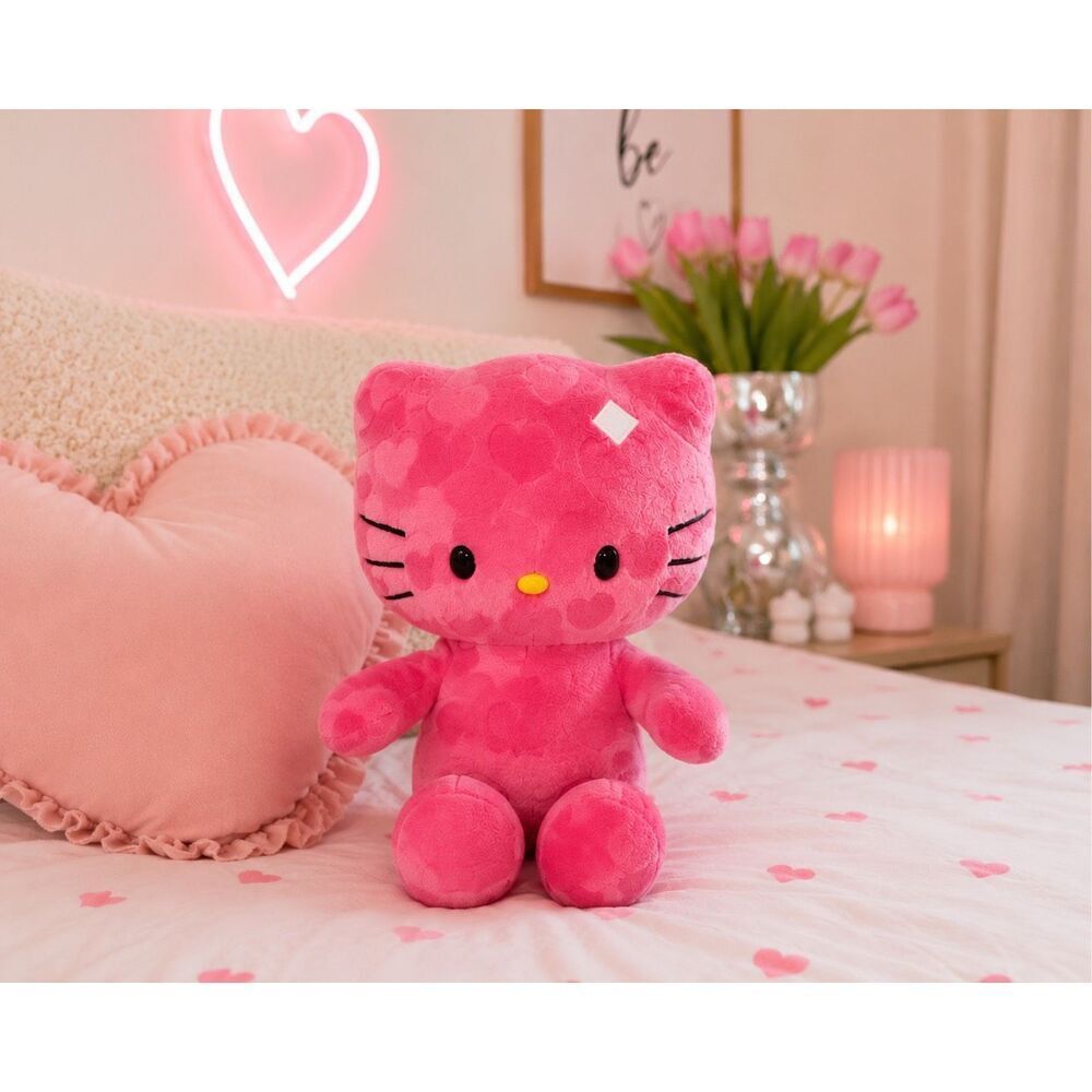 Build-A-Bear Workshop 2013 Hello Kitty Pink Hearts Valentine Plush 18" Sanrio No